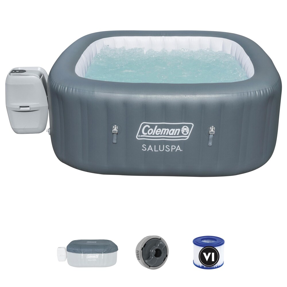 Coleman SaluSpa 6 Person Inflatable Squared Hot Tub Spa with