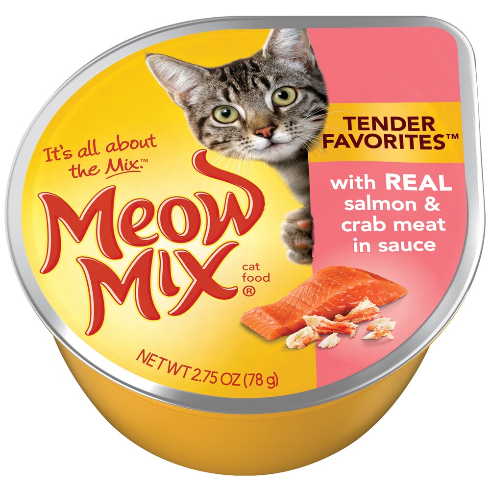Meow Mix Tender Favorites Real Salmon and Crab Meat Canned Cat Food