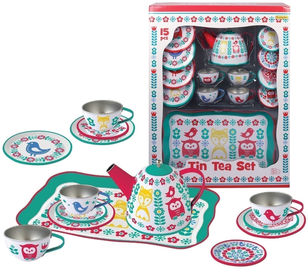 champion tin tea set