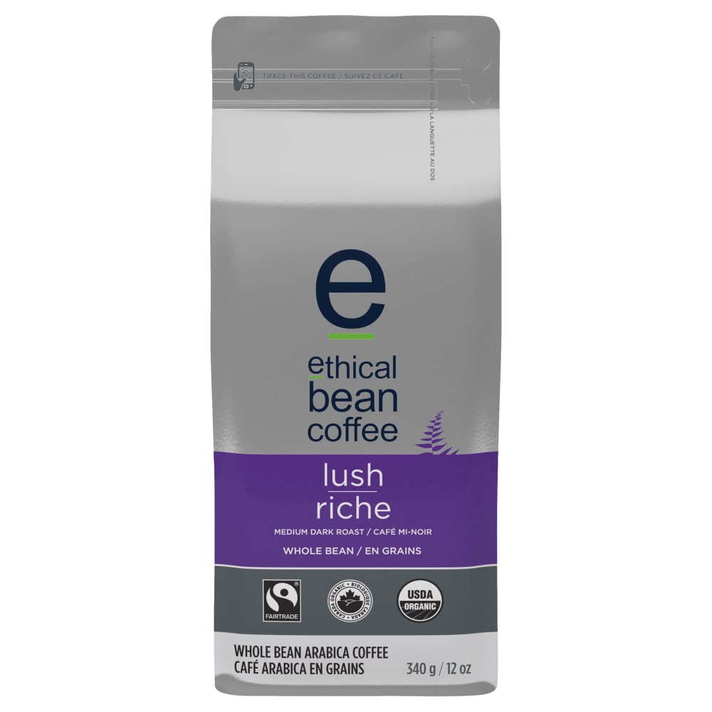 Fred Meyer Ethical Bean Coffee Lush Medium Dark Roast Whole Bean Arabica Coffee 12 Oz