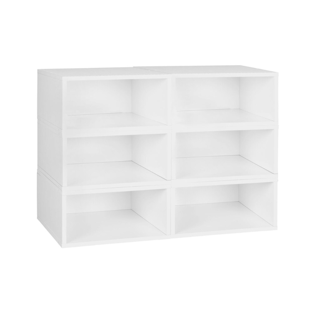Niche Square Cubo Storage Set - 6 Half Size Cube, White Wood Niche Square Cubo Storage Set - 6 Half Size Cube, White Wood
