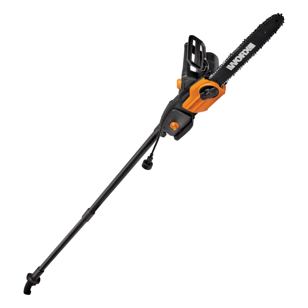 Worx WG309 10" - 8 Amp 2-in-1 Chainsaw & Pole Saw with 10' Reach, Tool-Free Chain-Tensioning