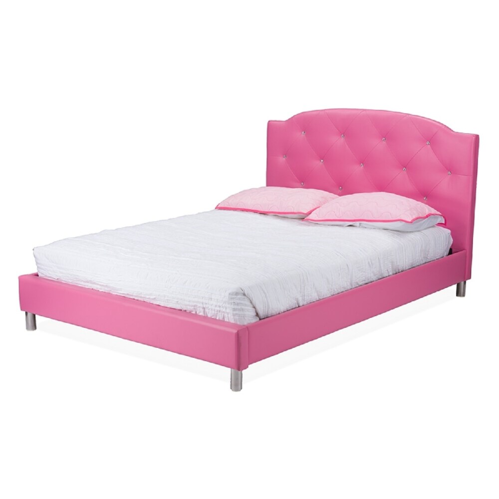 Baxton Studio Canterbury White Leather Contemporary Full-Size Bed