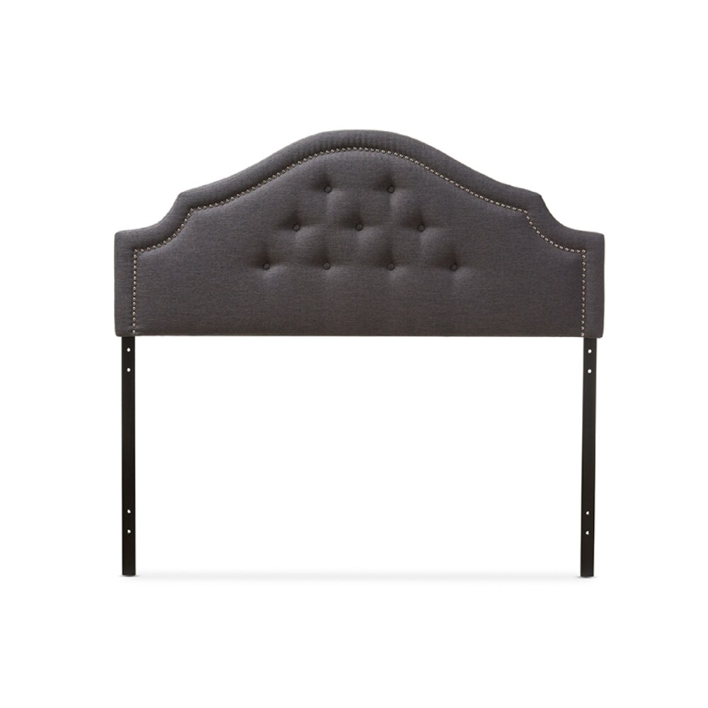 Baxton Studio Cora Modern and Contemporary Dark Grey Fabric Upholstered Queen Size Headboard