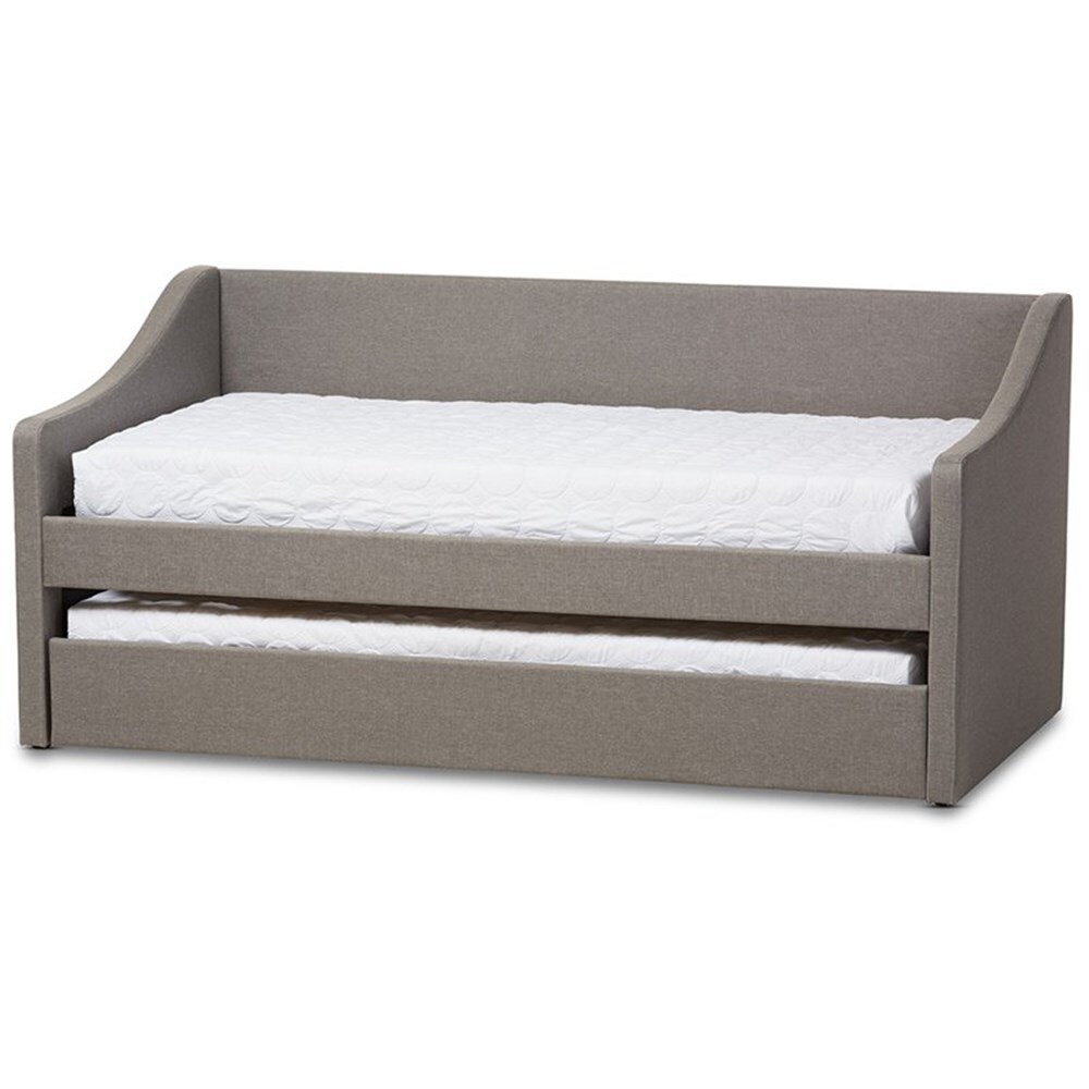 Baxton Studio Barnstorm Modern and Contemporary Grey Fabric Upholstered Daybed with Guest Trundle Bed Baxton Studio Barnstorm Modern and Contemporary Grey Fabric Upholstered Daybed with Guest Trundle Bed