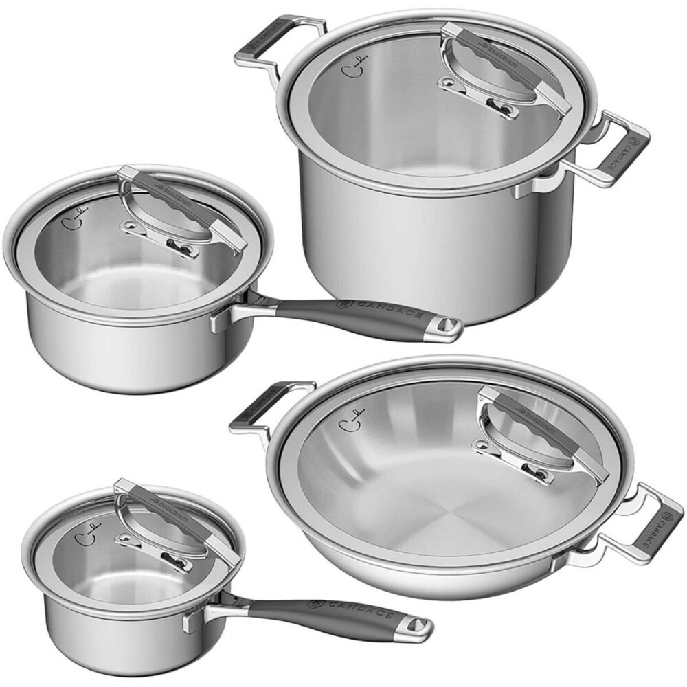 CookCraft by Candace 8-Piece Stainless Steel Cookware Set