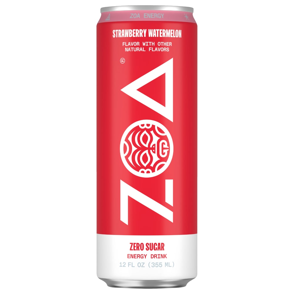 ZOA® Zero Sugar Strawberry Watermelon Energy Drink Can, 12 ZOA® Zero Sugar Strawberry Watermelon Energy Drink Can, 12