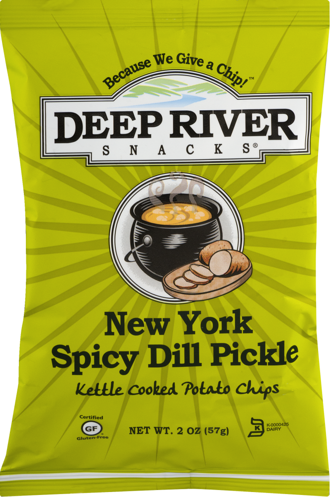 Ralphs Deep River Snacks New York Spicy Dill Pickle Kettle Cooked Potato Chips 2 Oz