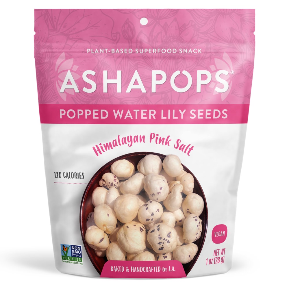 AshaPops - Popped Water Lily Seeds Himalayan Pink Salt - 1 oz.