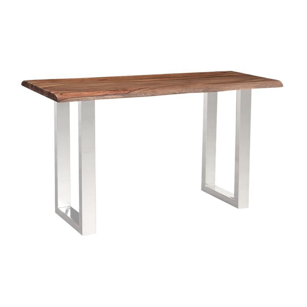 Wood and chrome console table discount