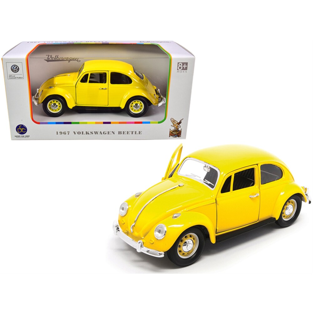 【きれいめファッション51選】上品さと清潔感をキープし 1967 Volkswagen Beetle Yellow 1/24 Diecast Model Car by Road ミニカー