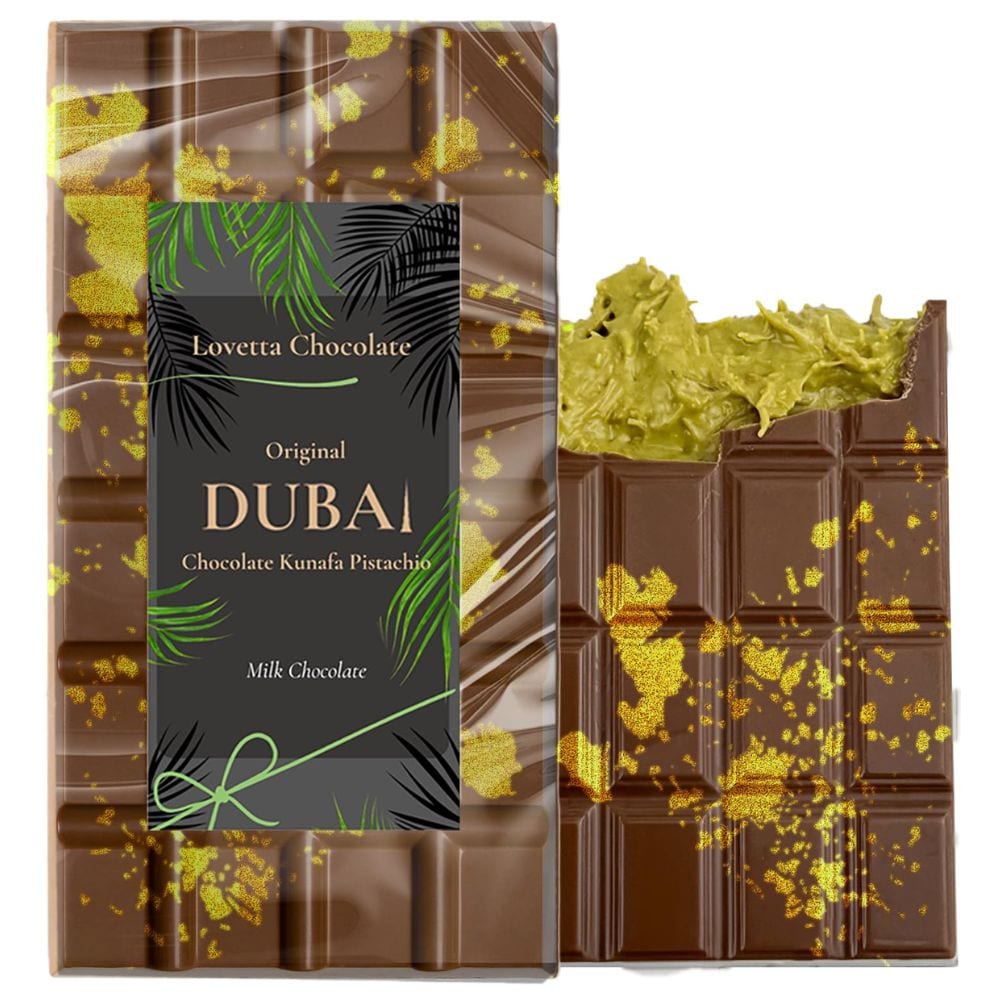 Lovetta chocolate dubai chocolate bar pistachio 8 oz luxury rich