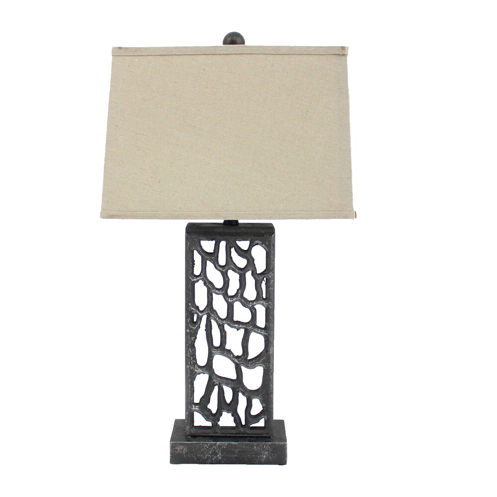 5 X 8 X 28.75 Silver Metal With Multi Mini Grotto Pattern - Table Lamp 5 X 8 X 28.75 Silver Metal With Multi Mini Grotto Pattern - Table Lamp