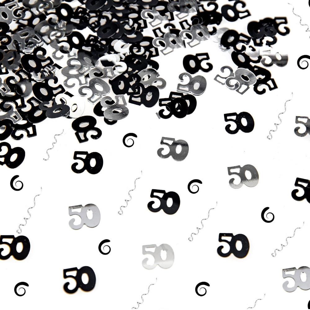 Table Confetti - Black and Silver 50th Table Confetti - Black and Silver 50th
