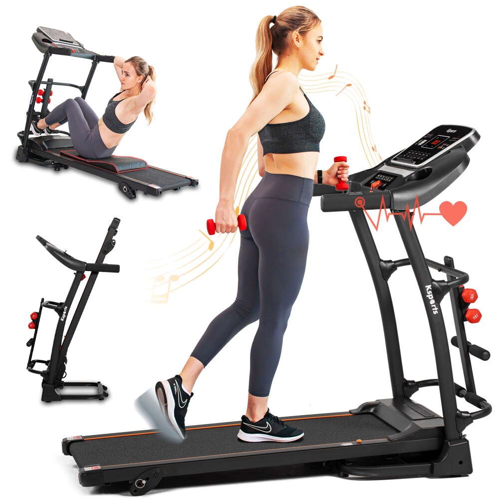 Ksports 16 Inch Wide Foldable Home Treadmill w/ Bluetooth Ksports 16 Inch Wide Foldable Home Treadmill w/ Bluetooth
