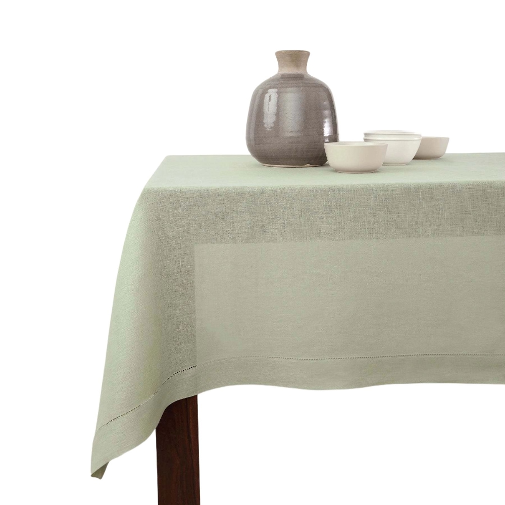 Element Border Woven Sage Cotton Table Runner Element Border Woven Sage Cotton Table Runner
