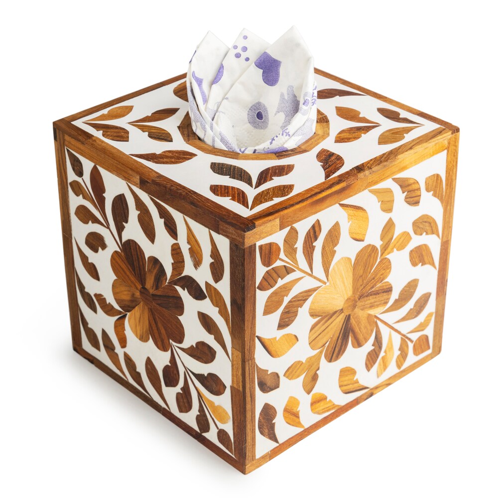 Bone & Resin Inlay Tissue Box From Rajasthan Bone & Resin Inlay Tissue Box From Rajasthan