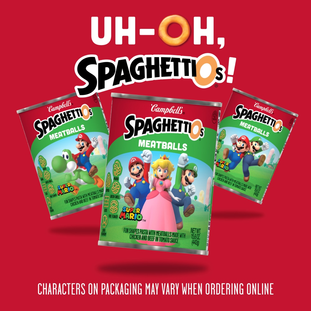 Campbell S Spaghettios Meatballs Super Mario Shaped Pasta With Meatballs 15 6 Oz Qfc