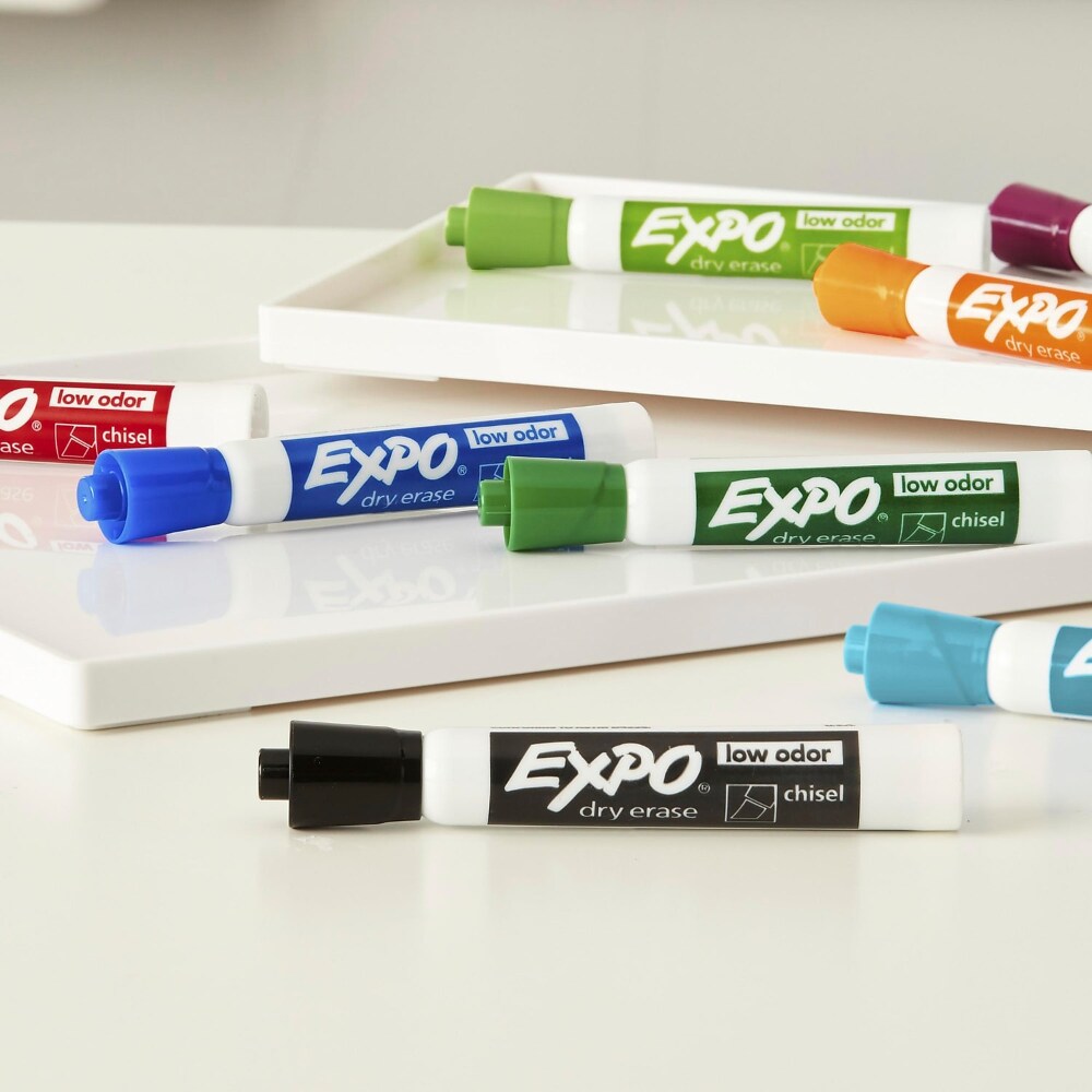 What surfaces can EXPO Low Odor Dry Erase Markers be used on besides whiteboards?