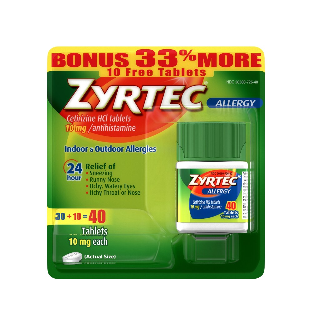 Zyrtec 24 Hour Allergy Relief Tablets Cetirizine HCl