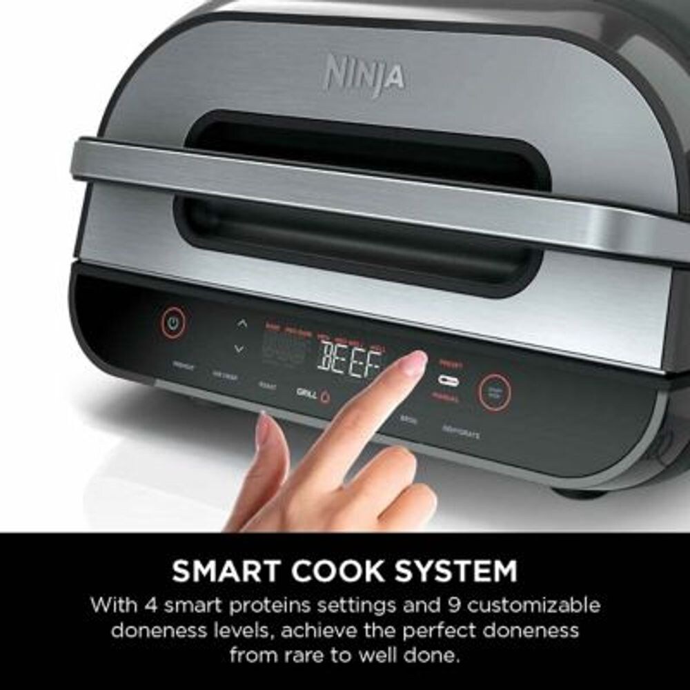 How well does the Ninja FG551 Foodi Smart XL 6-in-1 Indoor Grill cook steaks?