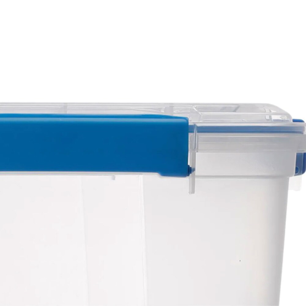 Ezy Storage IP67 Rated 50 Liter Waterproof Plastic Storage Tote with Lid, Clear