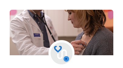 A patient receiving care in the Little Clinic